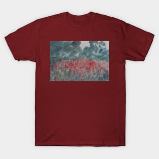 Red flowers in a field T-Shirt